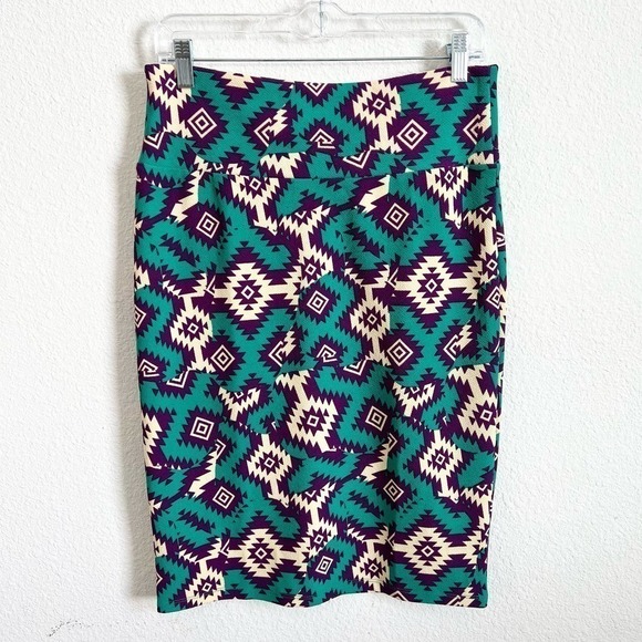 LULAROE Cassie Pull On Pencil Skirts Bundle Stretch Southwest Geometric Medium - Picture 3 of 4